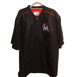 NWT Men’s Majestic Miami Marlins 3/4 Zip Pullover.